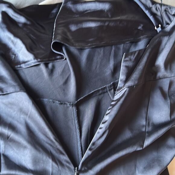 Lush Nordstrom polyester satin adjustable strap lined bodice jumpsuit navy blue - Picture 10 of 11